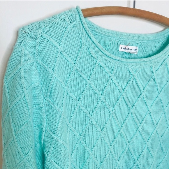 vtg vsco 90s Tiffany blue chunky oversized sweater - Picture 5 of 6